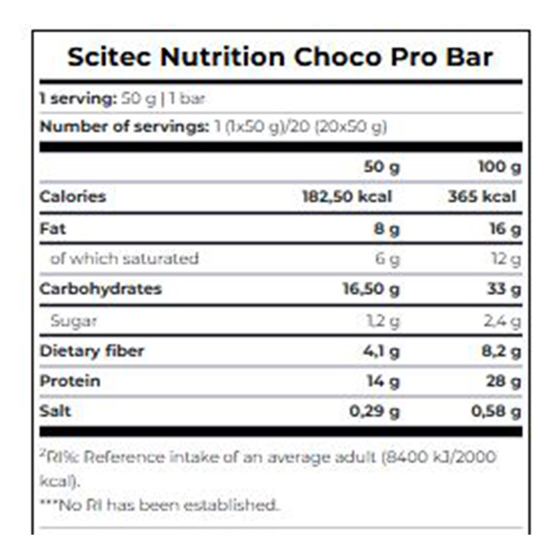 Scitec Nutrition Choco Pro Bar 50 G - Salted Caramel Best Price in Dubai