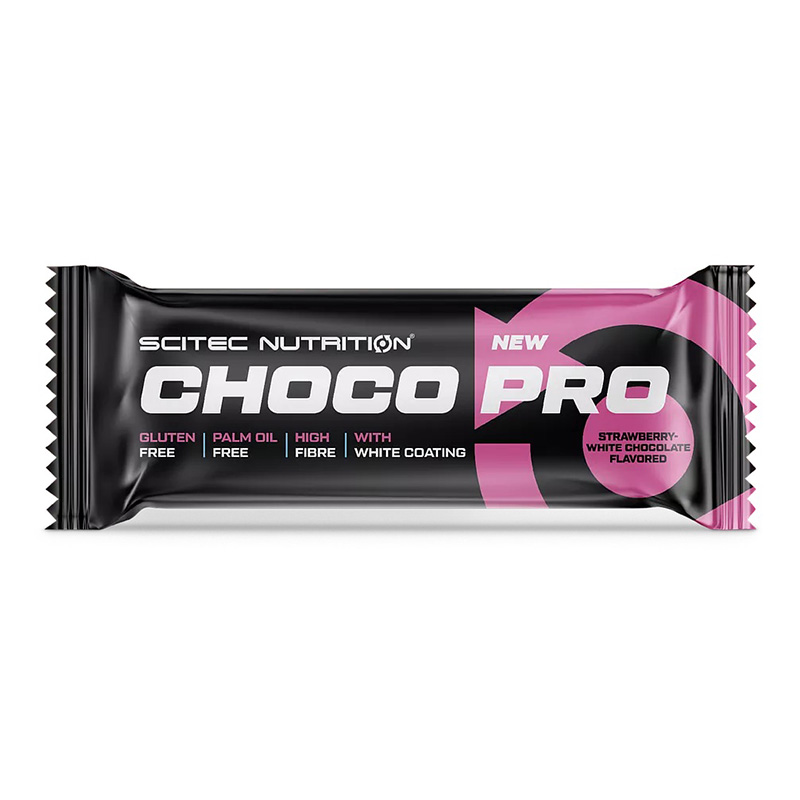 Scitec Nutrition Choco Pro Bar 50 G - Strawberry White Chocolate X 20 Bars in 1 Box