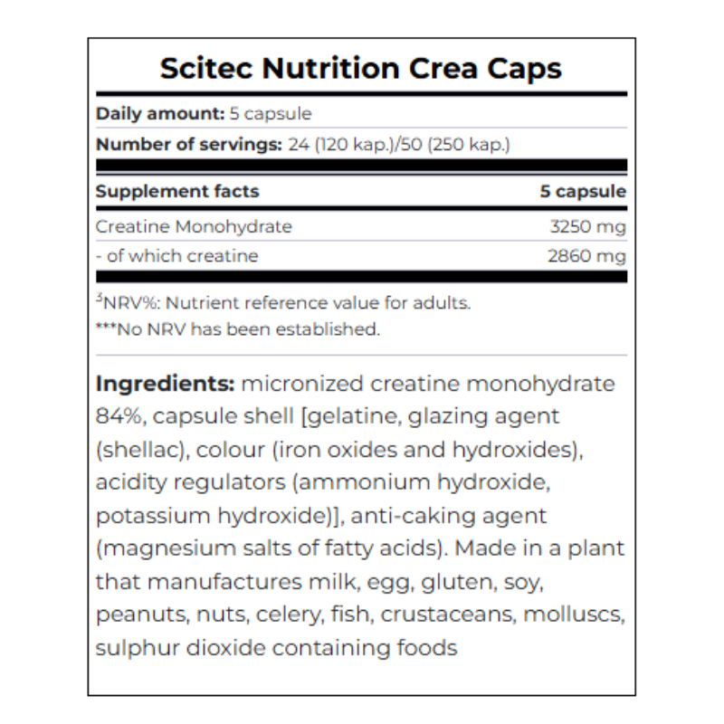 Scitec Nutrition Crea Caps 250 Caps
