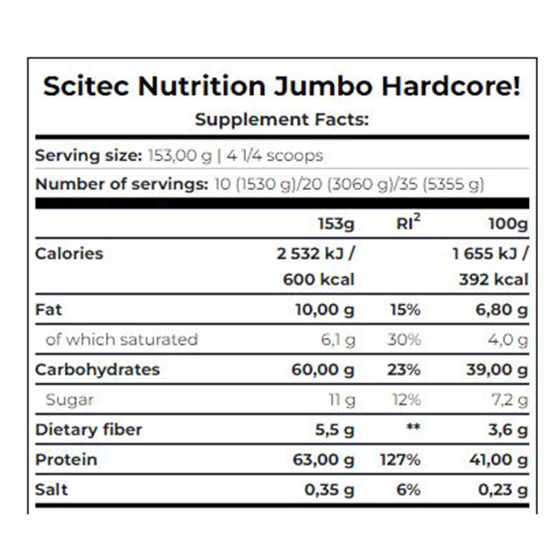 Scitec Nutrition Jumbo Hardcore 3060 g - Banana-Yogurt Best Price in Dubai