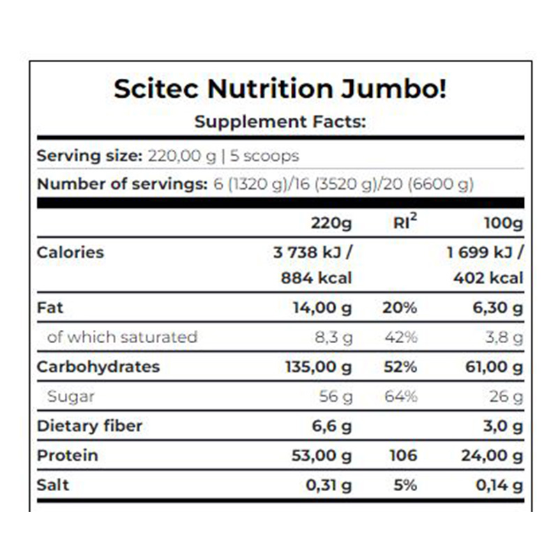Scitec Nutrition Jumbo Protein 1320 g - Chocolate Best Price in Dubai