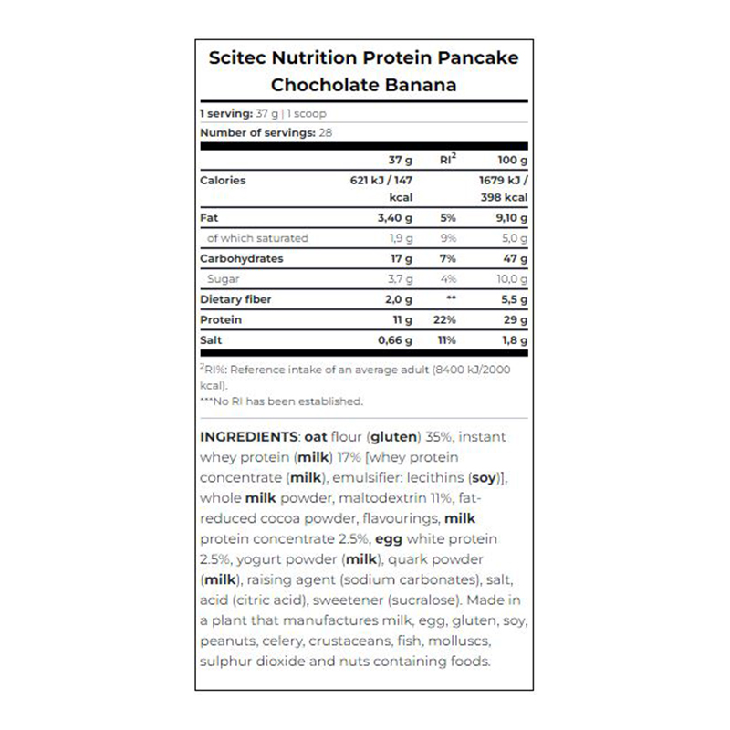 Scitec Nutrition Protein Pan Cake 1035 G - Chocolate Banana Best Price in Dubai
