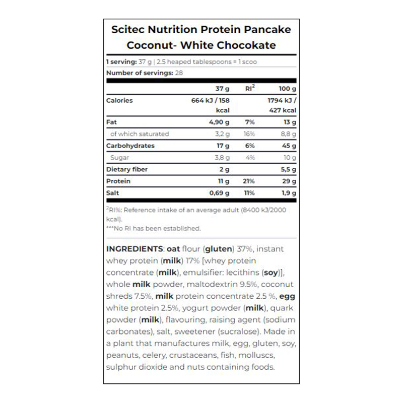 Scitec Nutrition Protein Pan Cake 1035 G - White Chocolate Coconut Best Price in Dubai