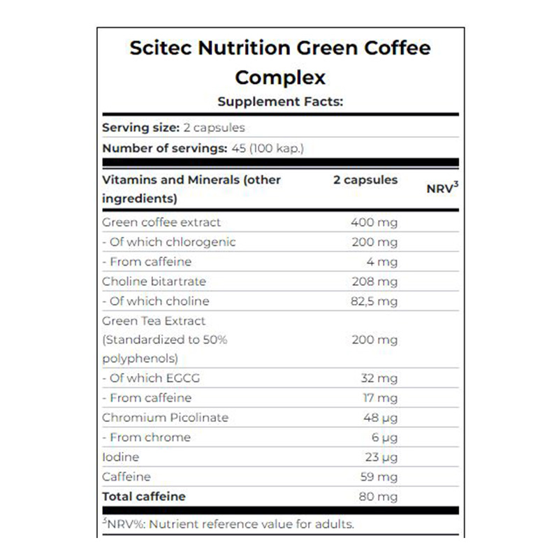 Scitech Nutrition Green Coffee Complex 90 Caps Best Price in Dubai