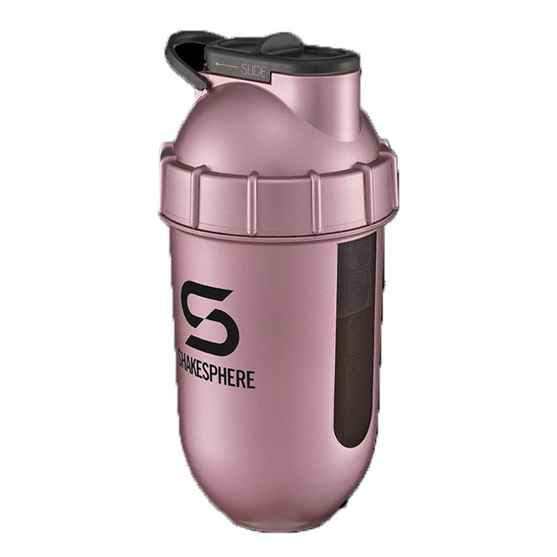 ShakeSphere Tumbler View 700mls Rose Gold/Black Logo/Black Window