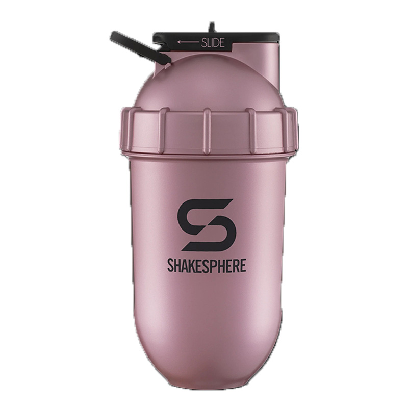 ShakeSphere Tumbler View 700mls Rose Gold/Black Logo/Black Window Best Price in Dubai