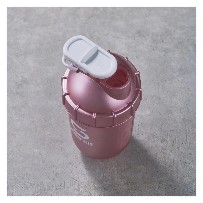 ShakeSphere Tumbler View 700mls Rose Gold/White Logo/Clear Window Best Price in Abu Dhabi