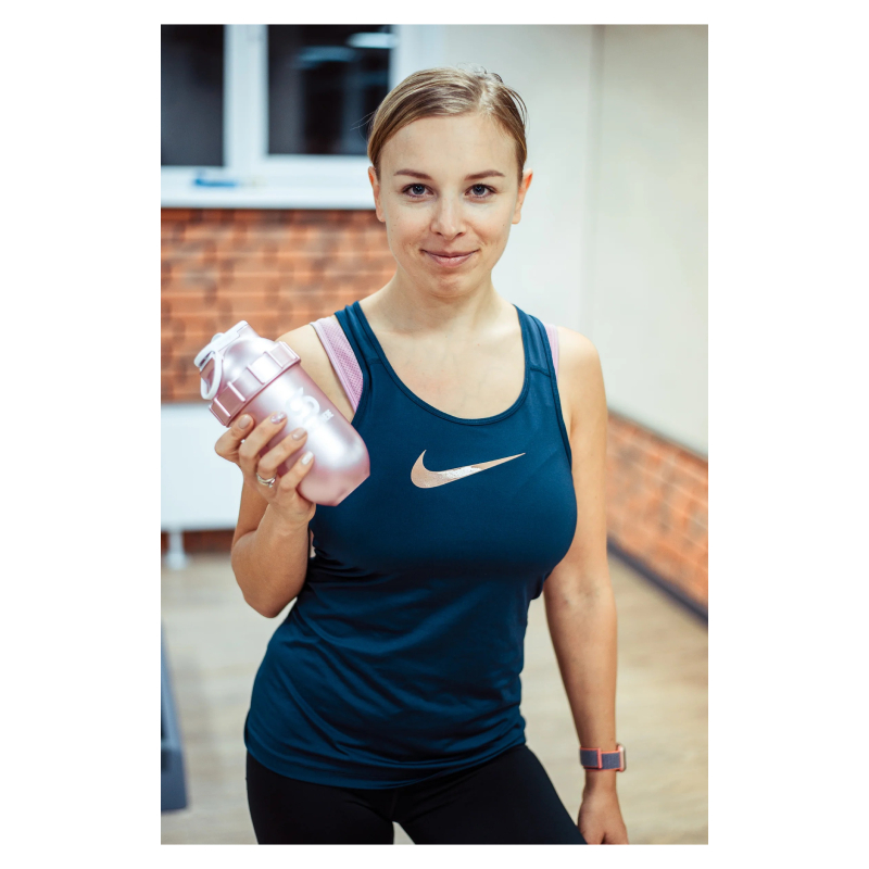 ShakeSphere Tumbler View 700mls Rose Gold/White Logo/Clear Window Best Price in Al Ain