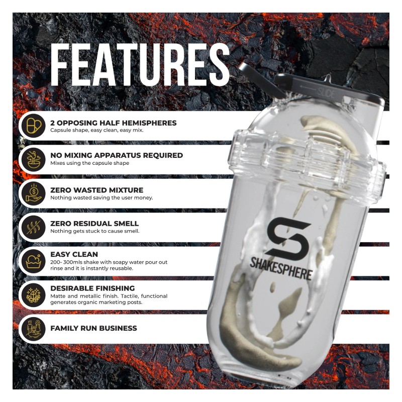 ShakeSphere Tumbler View 700mls Rose Gold/White Logo/Clear Window Best Price in UAE