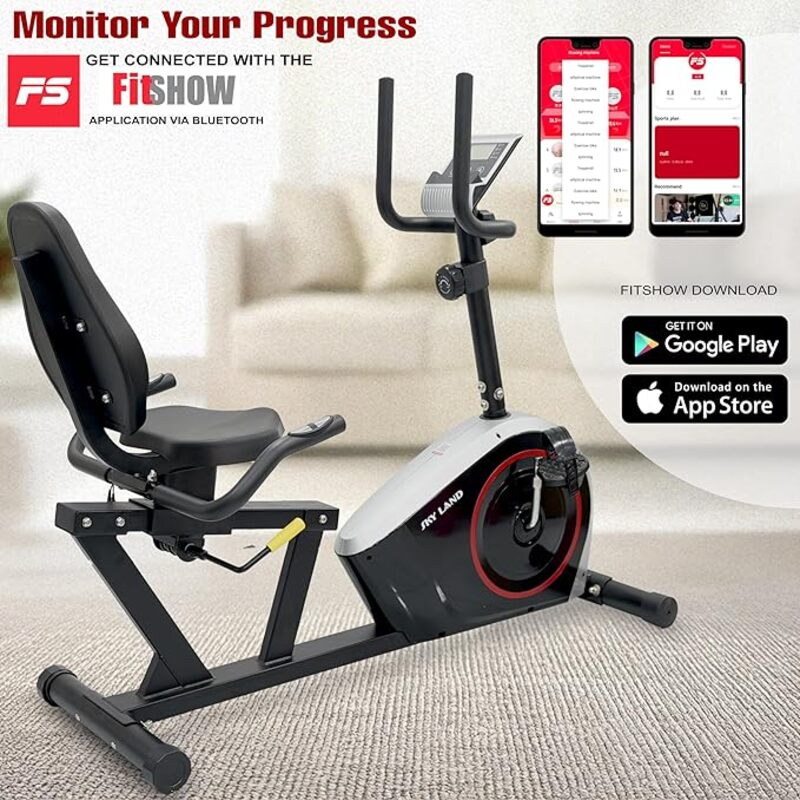 SkyLand 2-in-1 Elliptical Exercise Bike & Cross Trainer – 8-Level Magnetic Resistance, App Compatible, Home Cardio Machine - Black  Best Price in Abu Dhabi