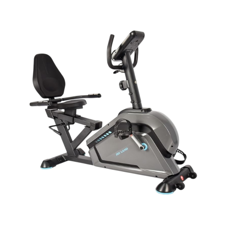 SkyLand Recumbent Exercise Bike – 8-Level Magnetic Resistance, Adjustable Seat & App Compatible for Home Gym - Black Grey EM-1564
