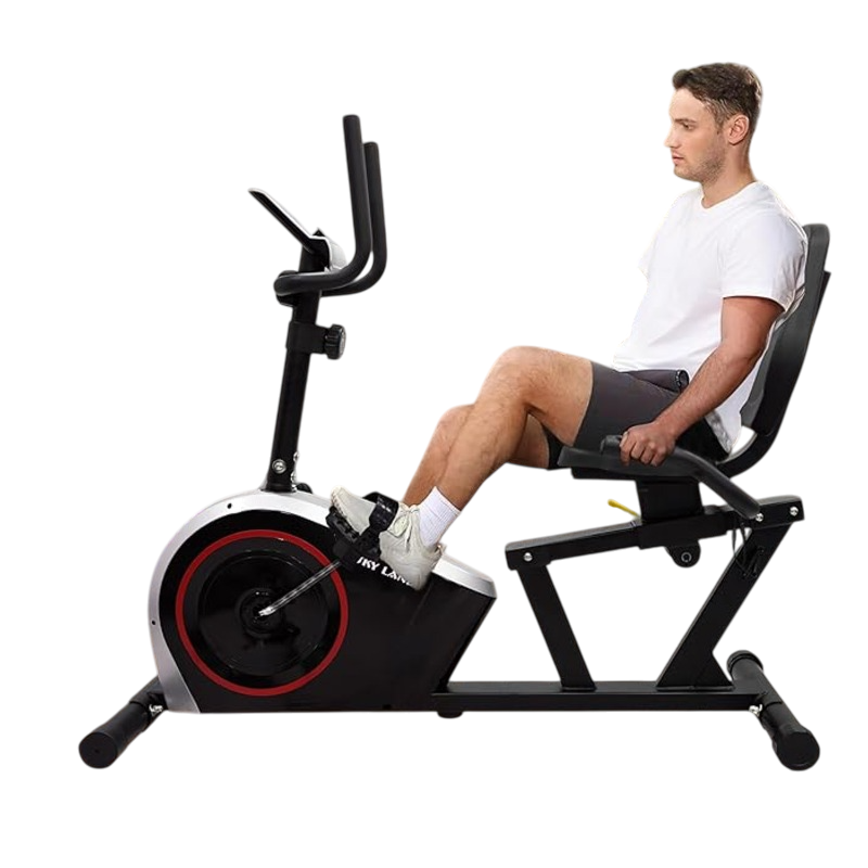 SkyLand Recumbent Exercise Bike – 8-Level Magnetic Resistance, Adjustable Seat & App Compatible for Home Gym - Black  Best Price in Dubai
