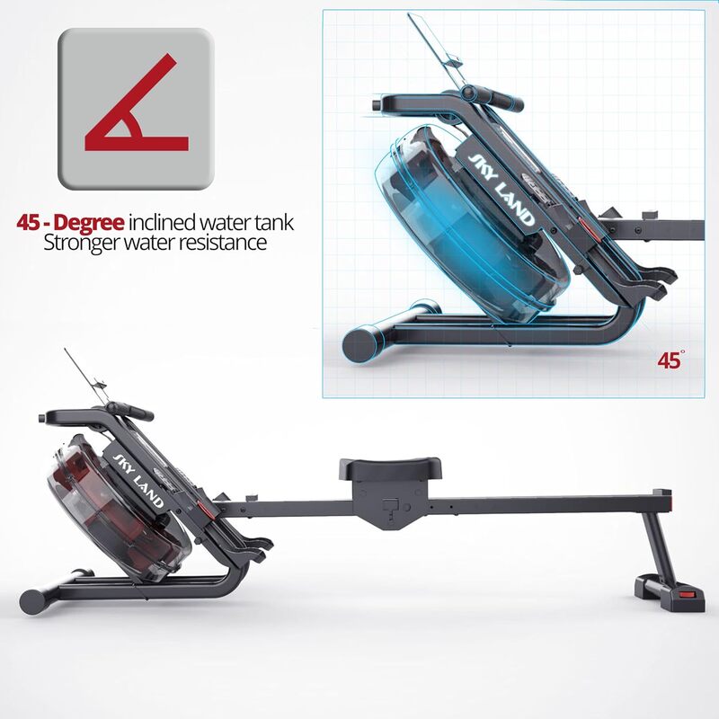 SkyLand Water Rowing Machine – Smooth & Quiet Rowing with Bluetooth App, LCD Monitor, 130Kg Capacity - Vertical Tank  Best Price in Dubai