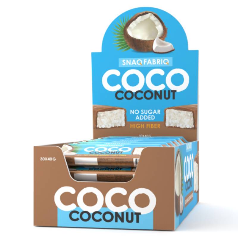 Snaq Fabriq Coco Sugar Free Bar 40 G 12 Pcs in Box - Coconut