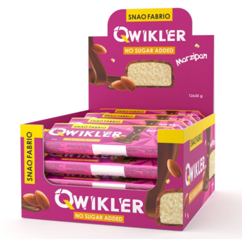 Snaq Fabriq Qwikler Glazed Bar 35 G 12 Pcs - Marzipan