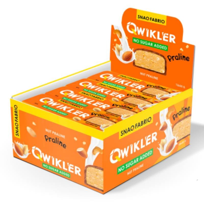 Snaq Fabriq Qwikler Glazed Bar 35 G 12 Pcs - Nut Praline