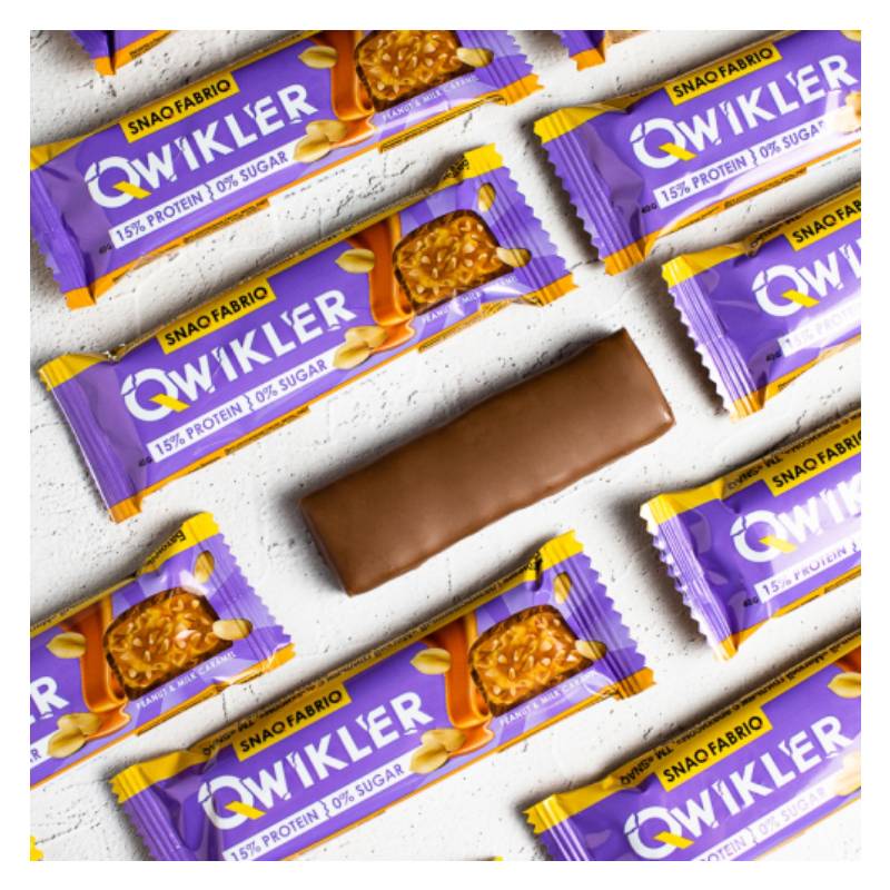 Snaq Fabriq Qwikler Sugar Free Bar 40 G 12 Pcs in Box - Peanut & Milk Caramel Best Price in Dubai