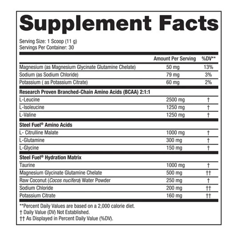 Steel Fit Steel Fuel Vegan Branched-Chain Amino Acids 330 G - Water Lemonade Best Price in Abu Dhabi