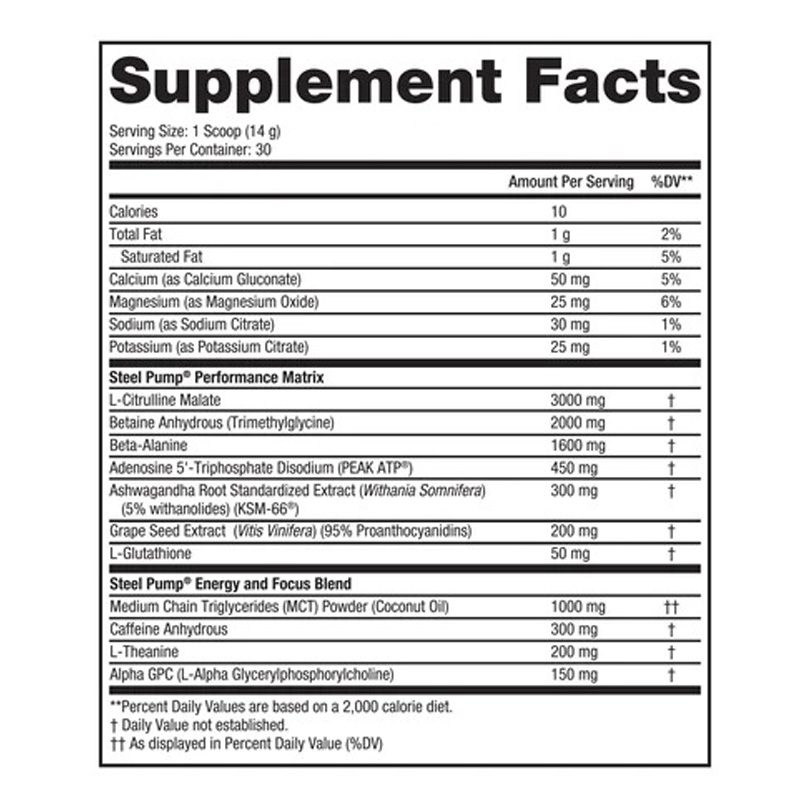 Steel Fit Steel Pump Peak Performance Pre-Workout 420 G - Grape Soda Best Price in Abu Dhabi