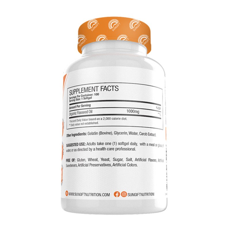 Sungift Nutrition Flaxseed Oil 1000Mg 100 Caps Best Price in Abu Dhabi