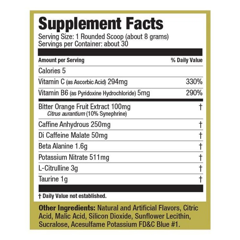 Ultimate Nutrition Pre Gold Pre Workout 30 Servings - Blue Raspberry Best Price in Dubai