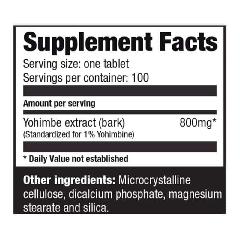 Ultimate Nutrition Yohimbe Bark Extract 800mg 100 Tablets Best Price in Al Ain
