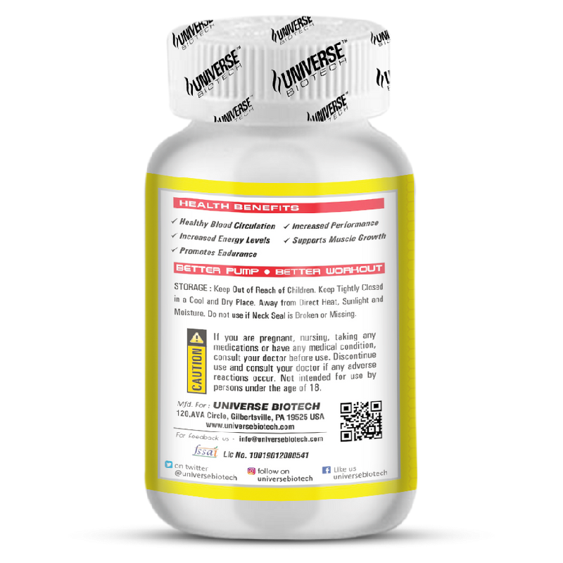 Universe Biotech L-Arginine 1000mg 100 Tabs Best Price in UAE