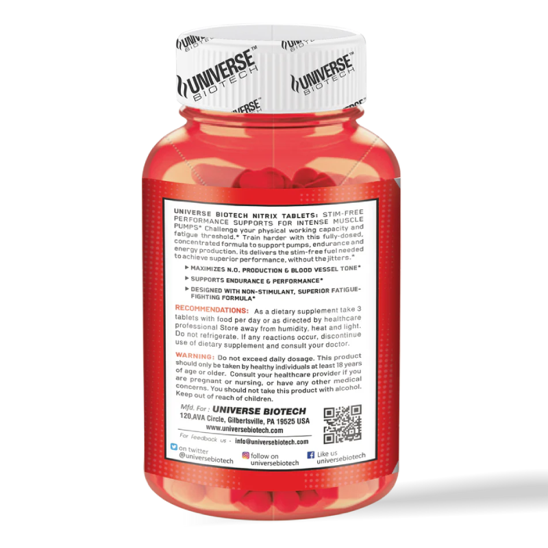 Universe Biotech Nitrix 180 Tabs Best Price in UAE