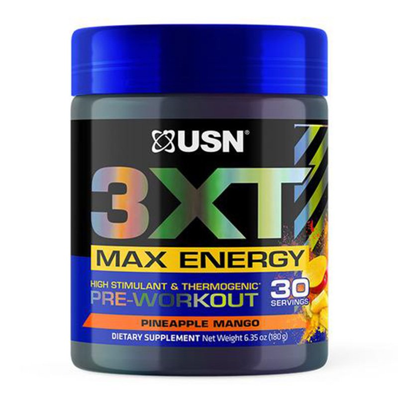 USN 3XT Max Energy Pre Workout 30 Servings Pineapple Mango