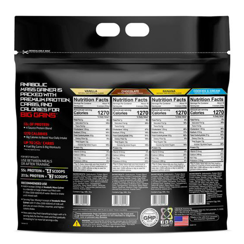USN Anabolic Mass Gainer 12lb Cookies & Cream Best Price in Dubai