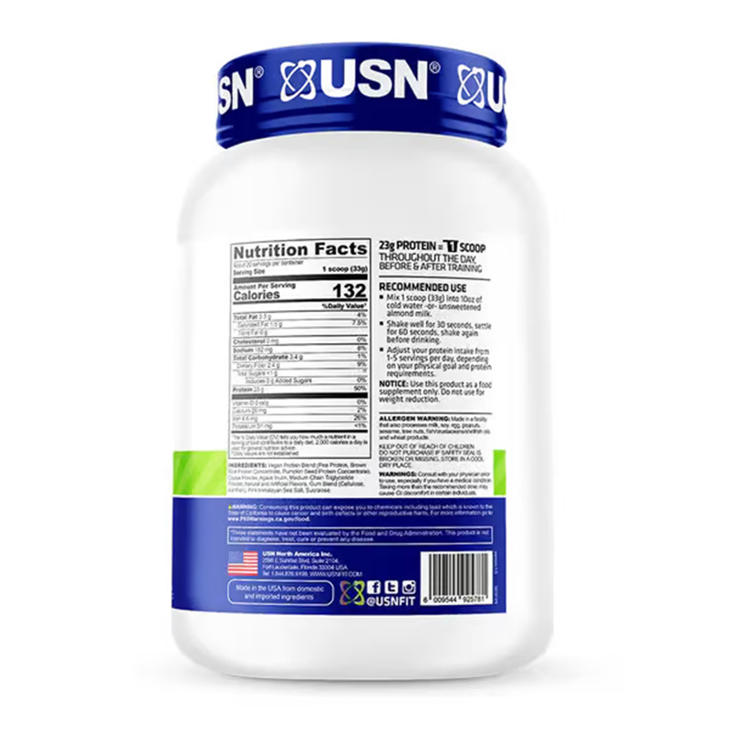 USN Plant Pure Vegan Protein 1.5 lb - Chocolate Best Price in Dubai