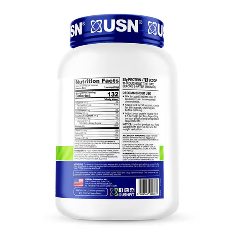 USN Plant Pure Vegan Protein 1.5 lb - Vanilla Best Price in Dubai