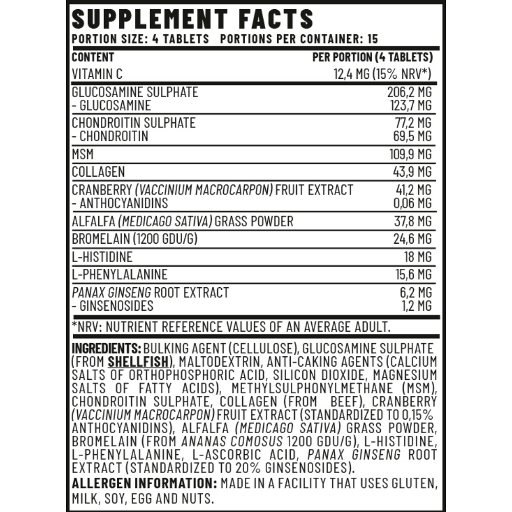 Vitacorp Plus Chondroitin+Glucosamine+MSM+Collagen 60Tabs Best Price in Dubai