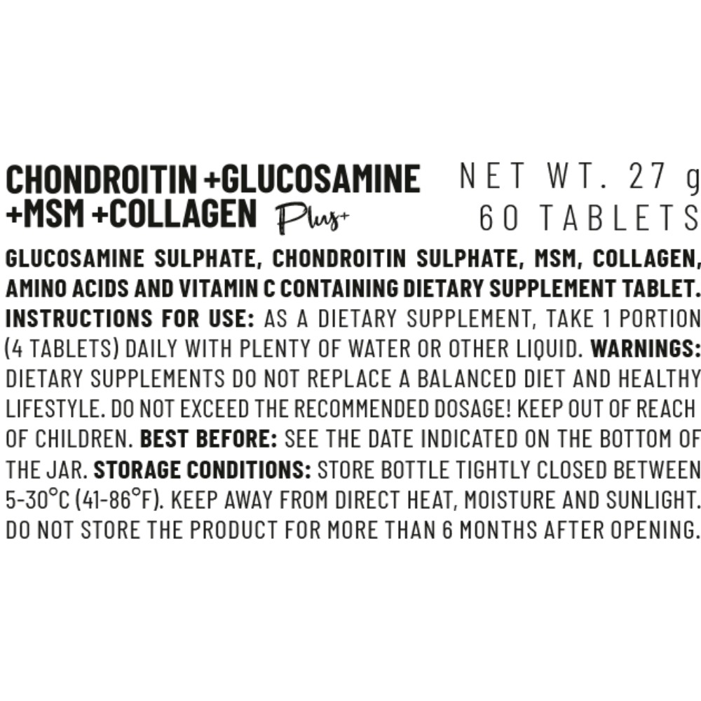 Vitacorp Plus Chondroitin+Glucosamine+MSM+Collagen 60Tabs Best Price in Abu Dhabi