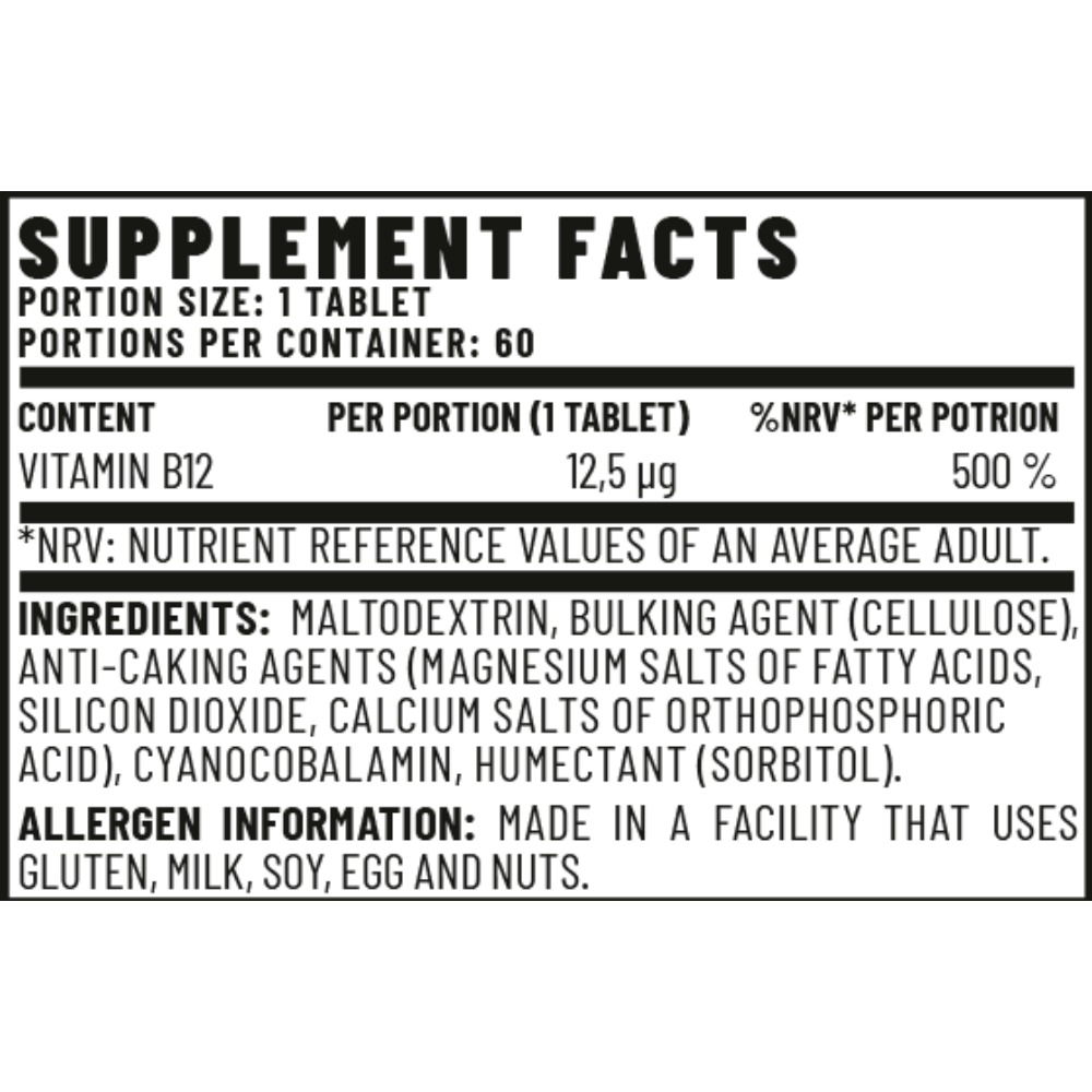 Vitacorp Vitality Vitamin B12 60Tabs Best Price in Dubai