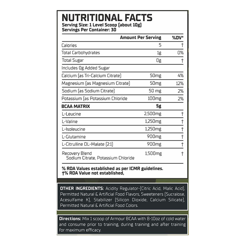 Warzone Armour Amino Acids BCAA Recovery 30 Servings - Orange Mango Best Price in Dubai