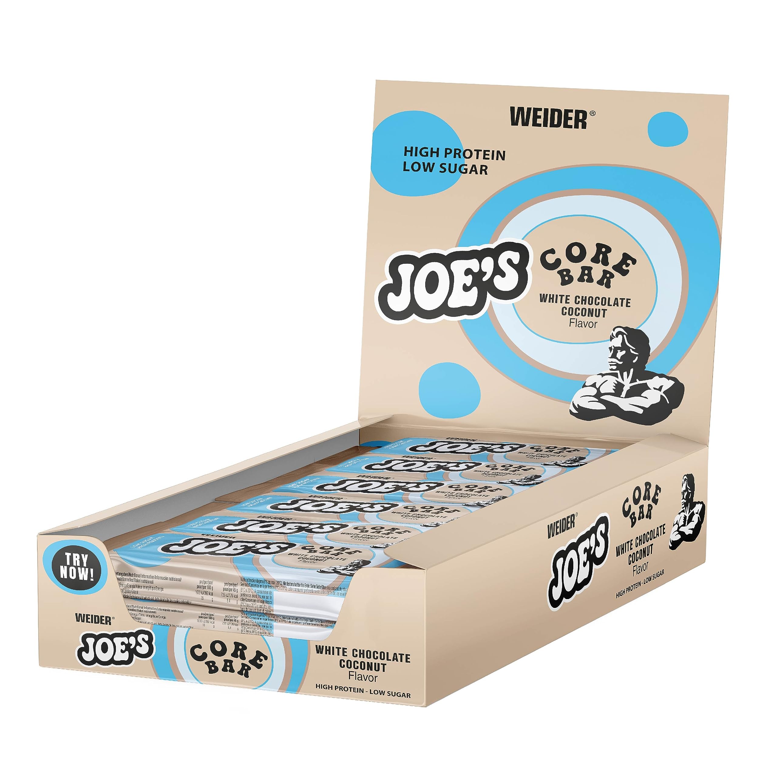 Weider Joes Core Bar 45 G 12 Pcs in Box - White Chocolate Coconut