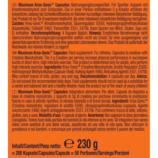 Weider Maximum Krea-Genic 100 Capsules Best Price in Al Ain