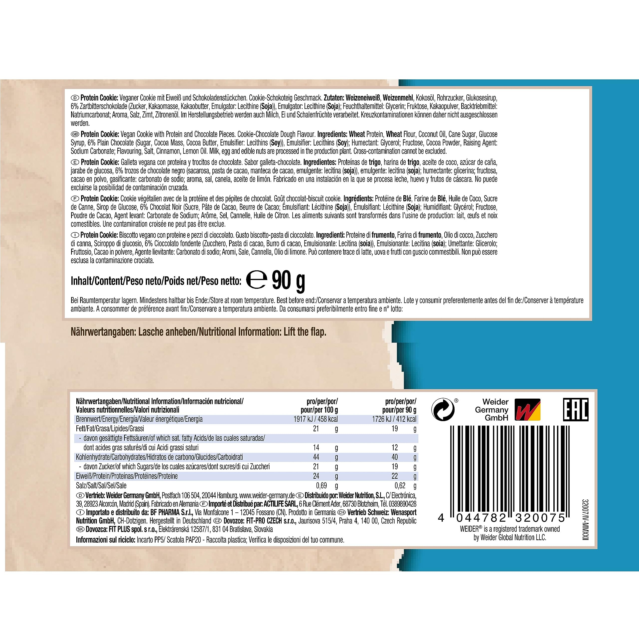 Weider Protein Cookie 90 G 12 Pcs in Box - American Cookie Dough Best Price in Ajman