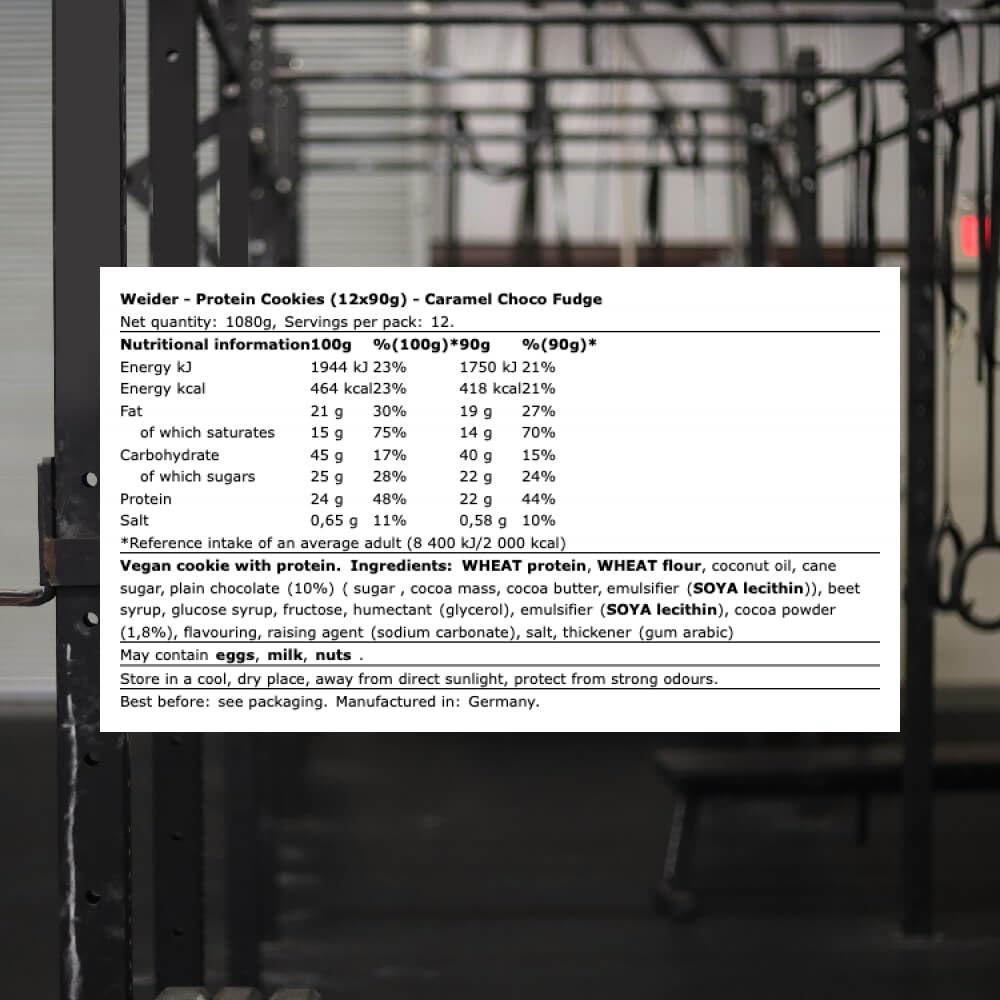 Weider Protein Cookie 90 G 12 Pcs in Box - Caramel Choco Fudge Best Price in Abu Dhabi