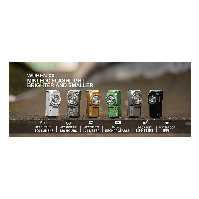Wuben Light Lightok X0 Best EDC Flashlight 1100 Lumens - Green Best Price in Abu Dhabi