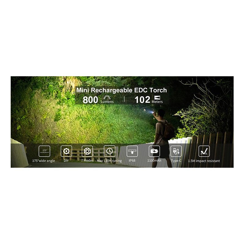 Wuben Light Lightok X0 Best EDC Flashlight 1100 Lumens - White Best Price in Abu Dhabi