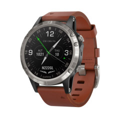Garmin D2 Delta 47mm Aviator Watch with Brown Leather Band 010-01988-31
