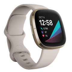 FitBit Sense Lunar White Soft Gold Stainless Steel
