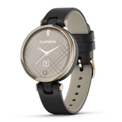 Garmin Lily Classic Cream Gold Bezel with Black Case and Italian Leather Band