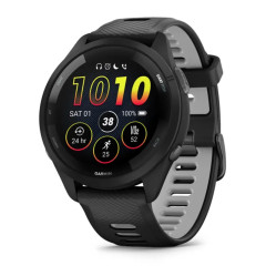 Garmin Forerunner 265 Black Bezel and Case with Black/Powder Gray Silicone Band 46MM Watch