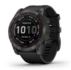 Garmin Fenix 7X Sapphire Solar Carbon Gray DLC Titanium with Black Band 51 MM Watch