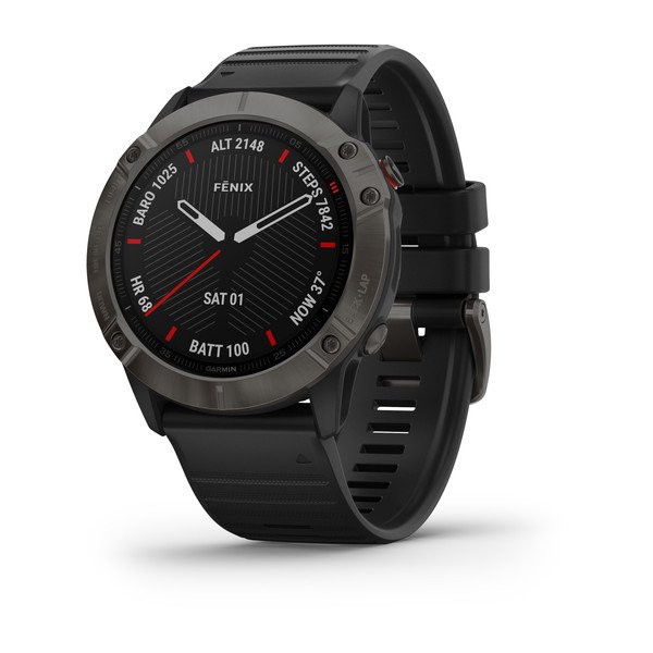 Garmin Fenix 6X Pro 51mm Sapphire Edition Carbon Grey DLC with Black Band 010-02157-11