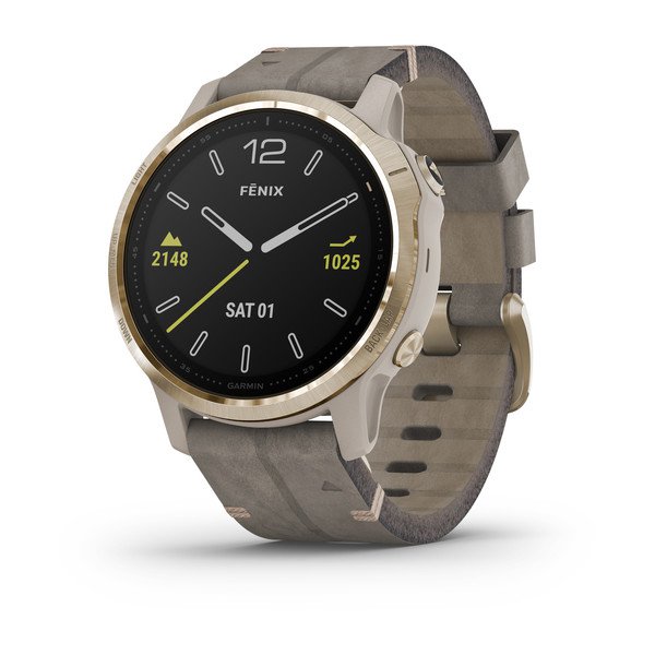 Garmin Fenix 6s Pro 42mm Sapphire Edition Light Gold Tone With Shale