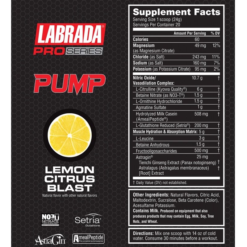 Labrada Pro Series PUMP Pre Workout 480 g, Dubai, UAE